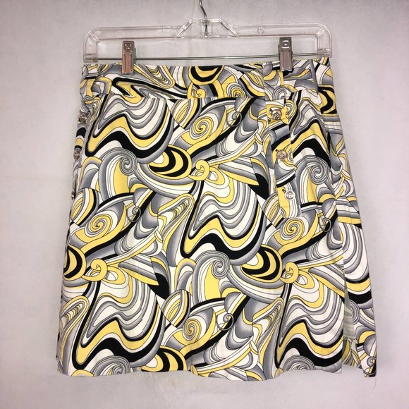 Pants - Sport Haley Yellow/Black/White Printed Skort Size 4